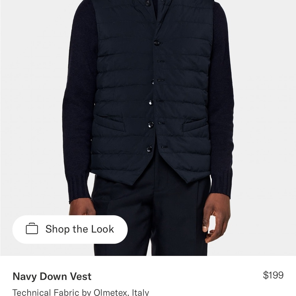 Navy down vest